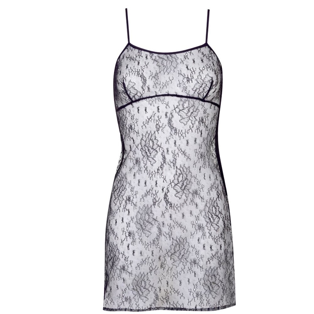 NWOT Myla London Silk Blend Sheer Mesh Floral Lace Slip  Babydoll Chemise L